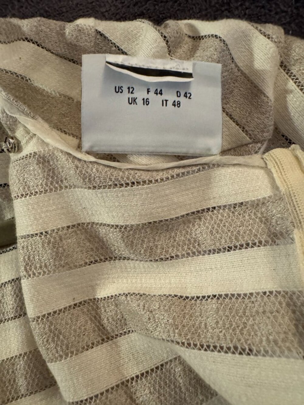 AKRIS PUNTO Striped Knee-Length Dress  Neutral Colors, Size US12 - Picture 8 of 10
